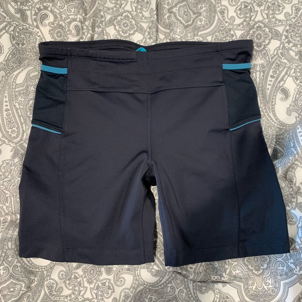 Athleta blue and grey bike shorts size L